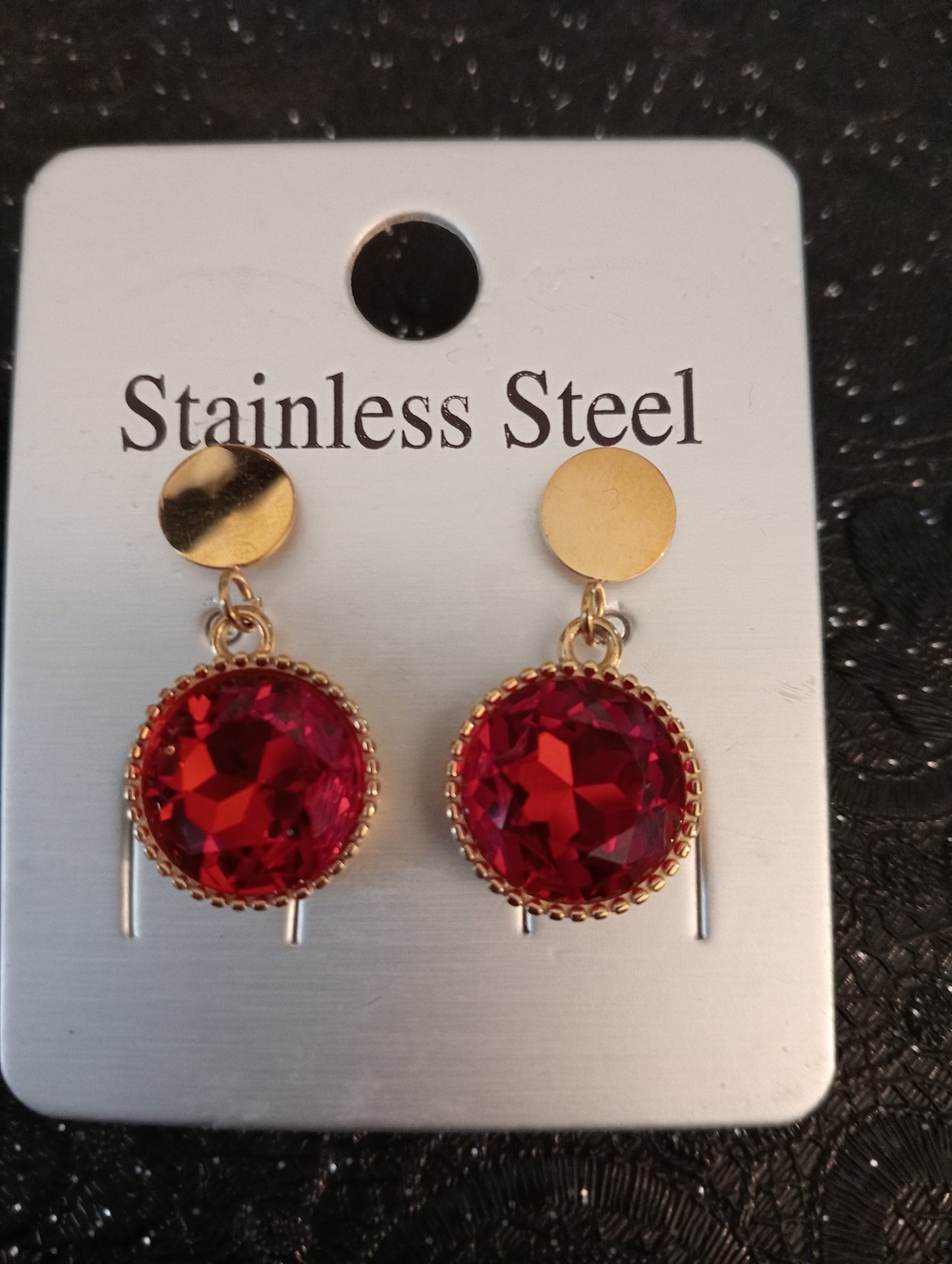 Boucles d'oreilles perle rouge