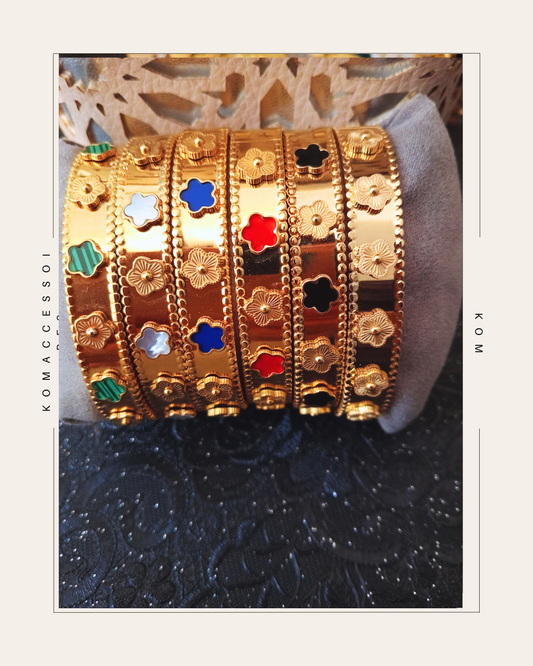 6 bracelets trèfle large