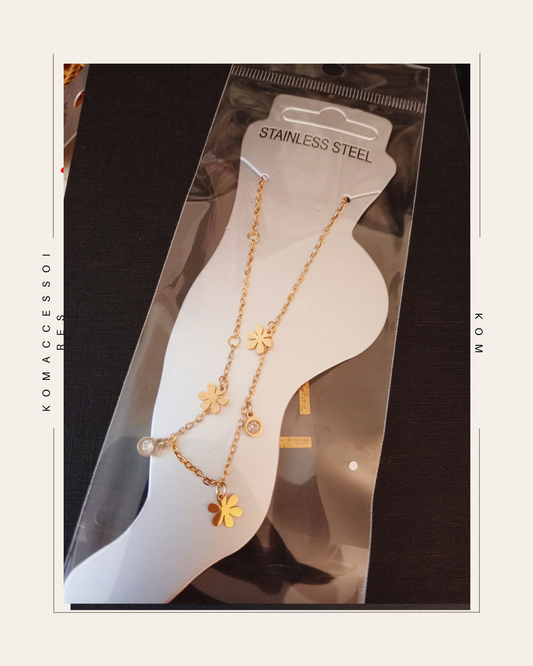 Chaine de cheville fleurs