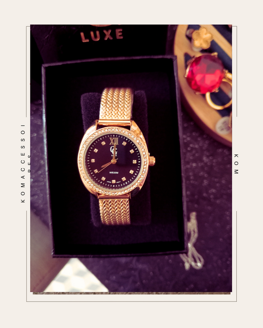 Montre GG Luxe fond rond noir